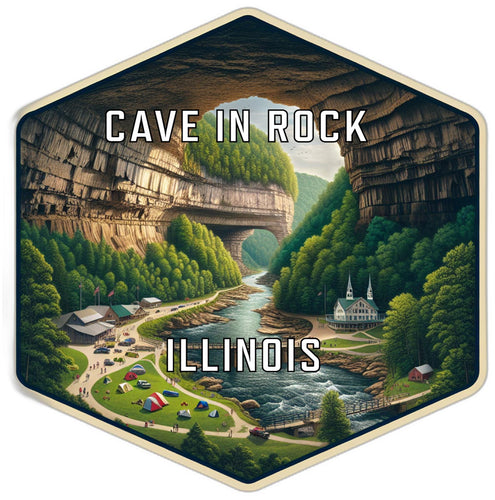 Cave In Rock Illinois Souvenir Travel Destination Die Cut Hexagon Fridge Magnet 2-Inch