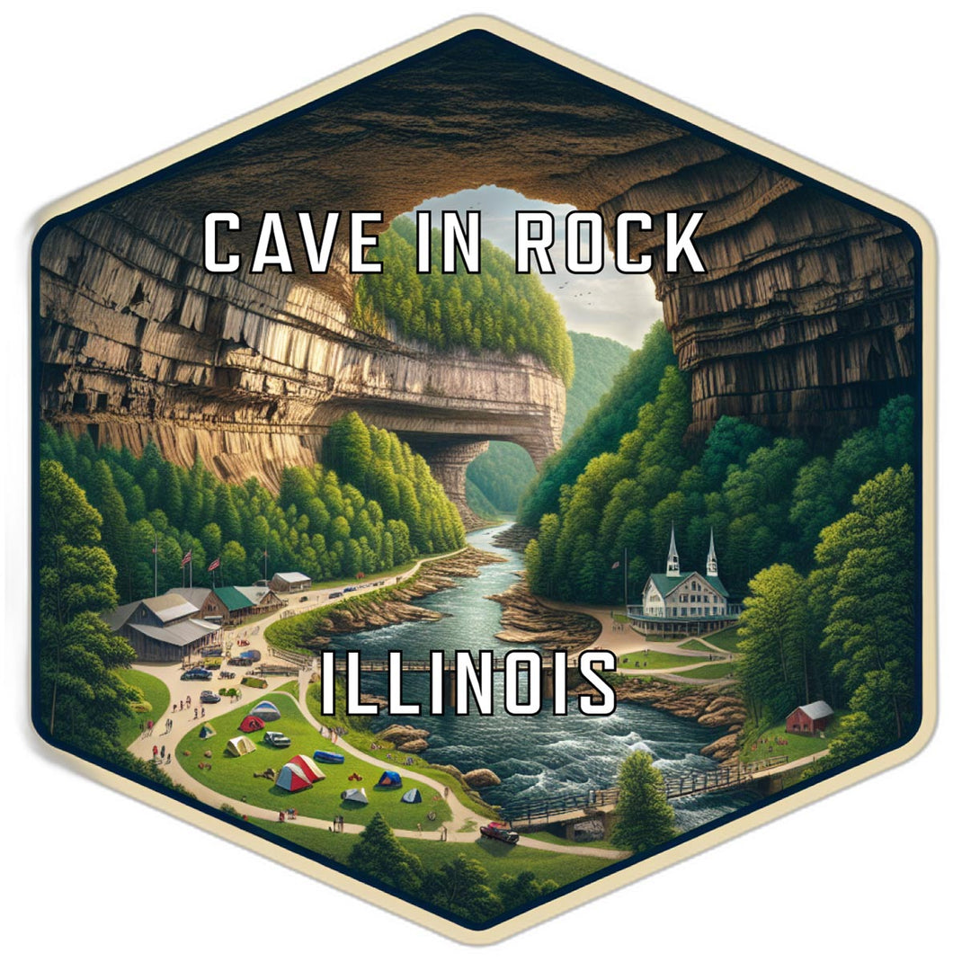 Cave In Rock Illinois Souvenir Travel Destination Die Cut Hexagon Fridge Magnet 2-Inch