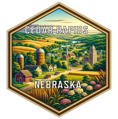 Cedar Rapids Nebraska Travel Destination Souvenir Vinyl Decal Sticker 4-Inch