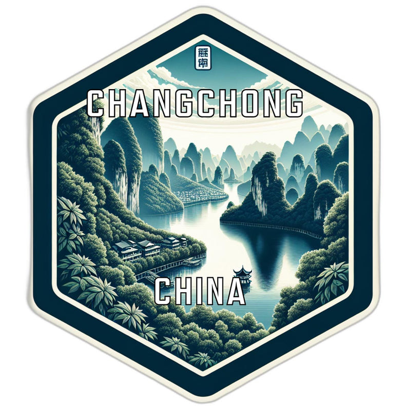Changchong China Souvenir Travel Destination Die Cut Hexagon Fridge Magnet 6-Inch