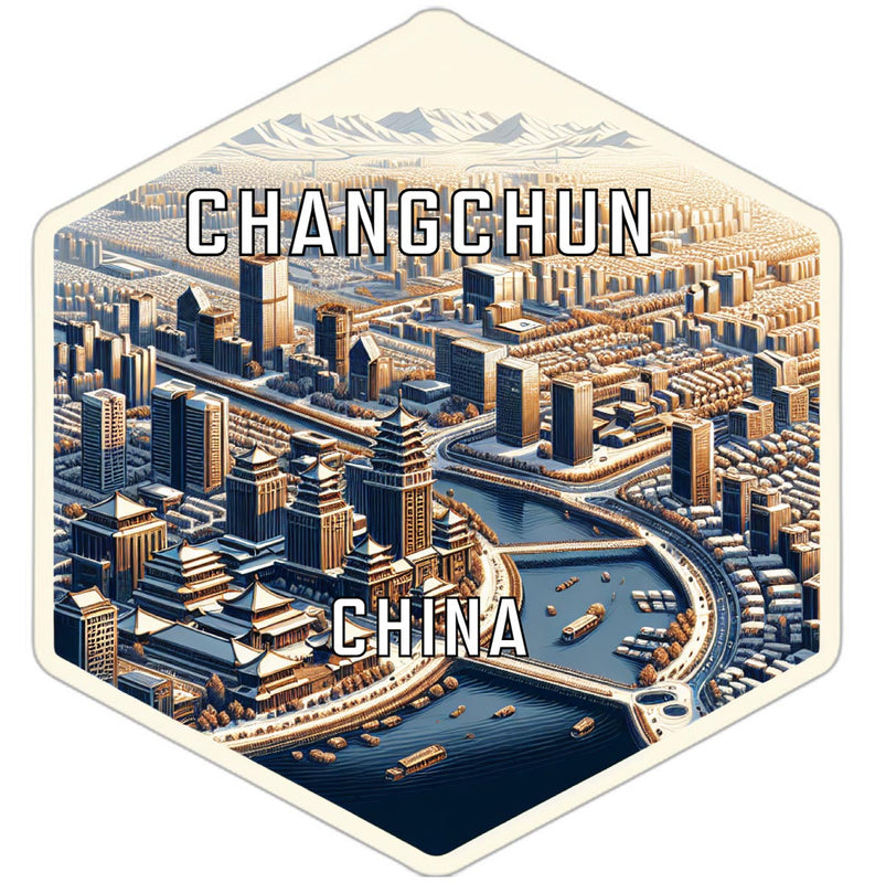 Changchun China Travel Destination Souvenir Vinyl Decal Sticker 2-Inch