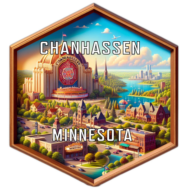 Chanhassen Minnesota Souvenir Travel Destination Die Cut Hexagon Fridge Magnet 6-Inch