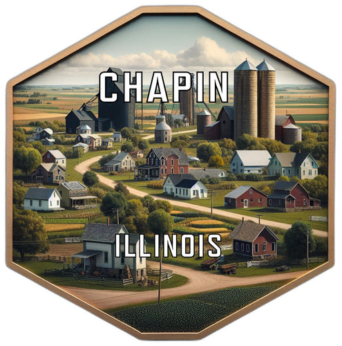 Chapin Illinois Souvenir Travel Destination Die Cut Hexagon Fridge Magnet 2-Inch