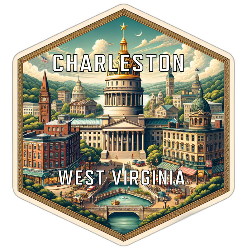 Charleston West Virginia Travel Destination Souvenir Vinyl Decal Sticker 6-Inch