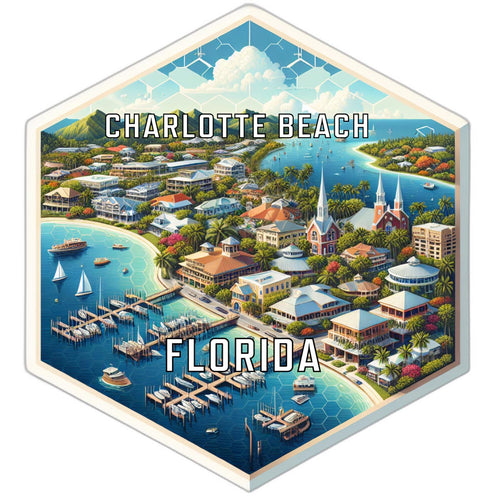 Charlotte Beach Florida Travel Destination Souvenir Vinyl Decal Sticker 6-Inch