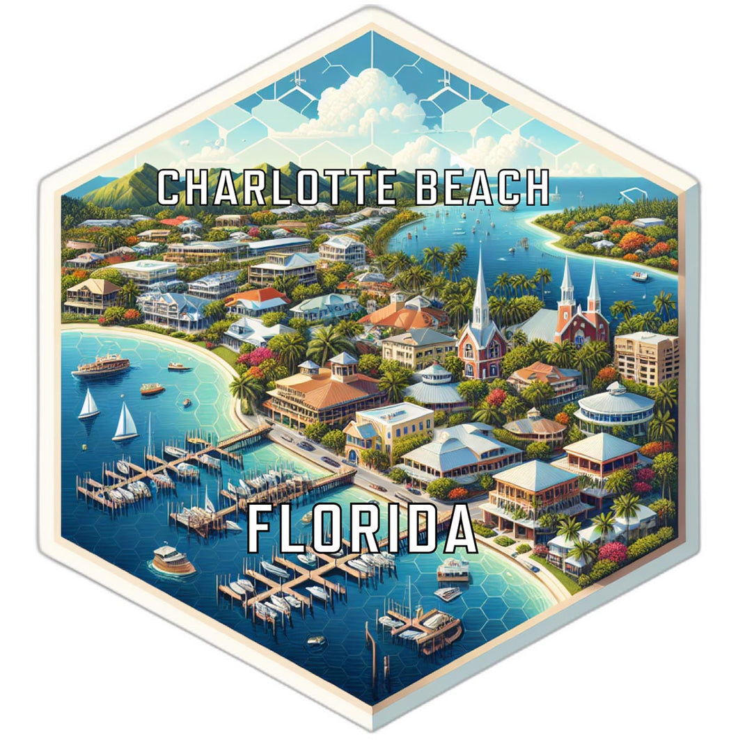 Charlotte Beach Florida Travel Destination Souvenir Vinyl Decal Sticker 6-Inch