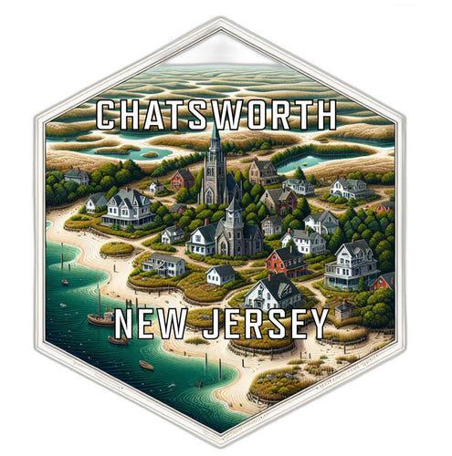 Chatsworth New Jersey Souvenir Travel Destination Die Cut Hexagon Fridge Magnet 2-Inch
