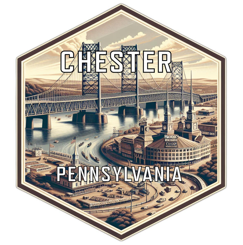 Chester Pennsylvania Travel Destination Souvenir Vinyl Decal Sticker 4-Inch