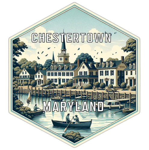 Chestertown Maryland Souvenir Travel Destination Die Cut Hexagon Fridge Magnet 2-Inch