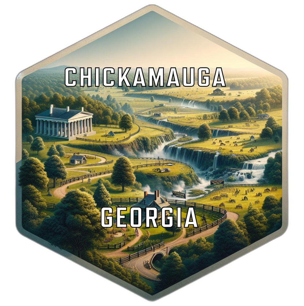 Chickamauga Georgia Souvenir Travel Destination Die Cut Hexagon Fridge Magnet 2-Inch
