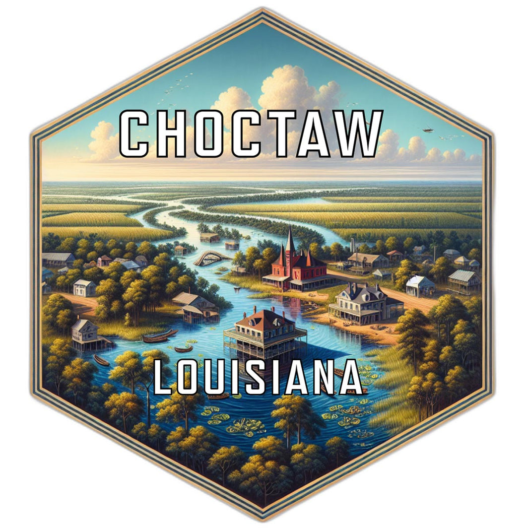 Choctaw Louisiana Souvenir Travel Destination Die Cut Hexagon Fridge Magnet 2-Inch
