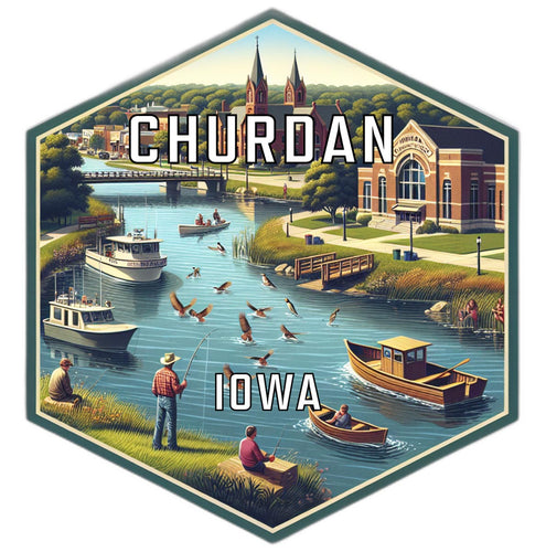 Churdan Iowa Travel Destination Souvenir Vinyl Decal Sticker 2-Inch