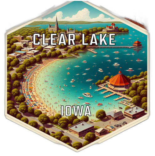 Clear Lake Iowa Travel Destination Souvenir Vinyl Decal Sticker 4-Inch