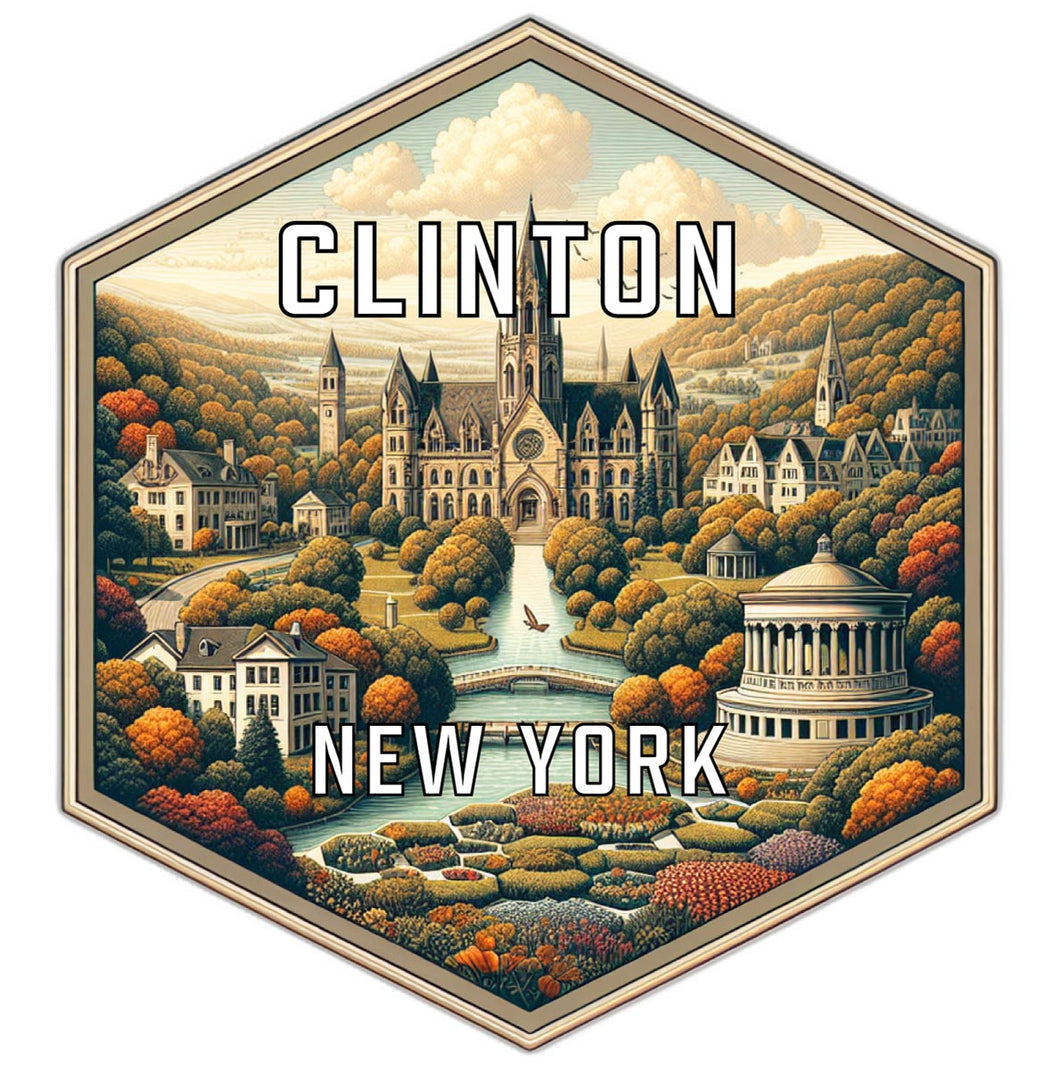 Clinton New York Travel Destination Souvenir Vinyl Decal Sticker 2-Inch