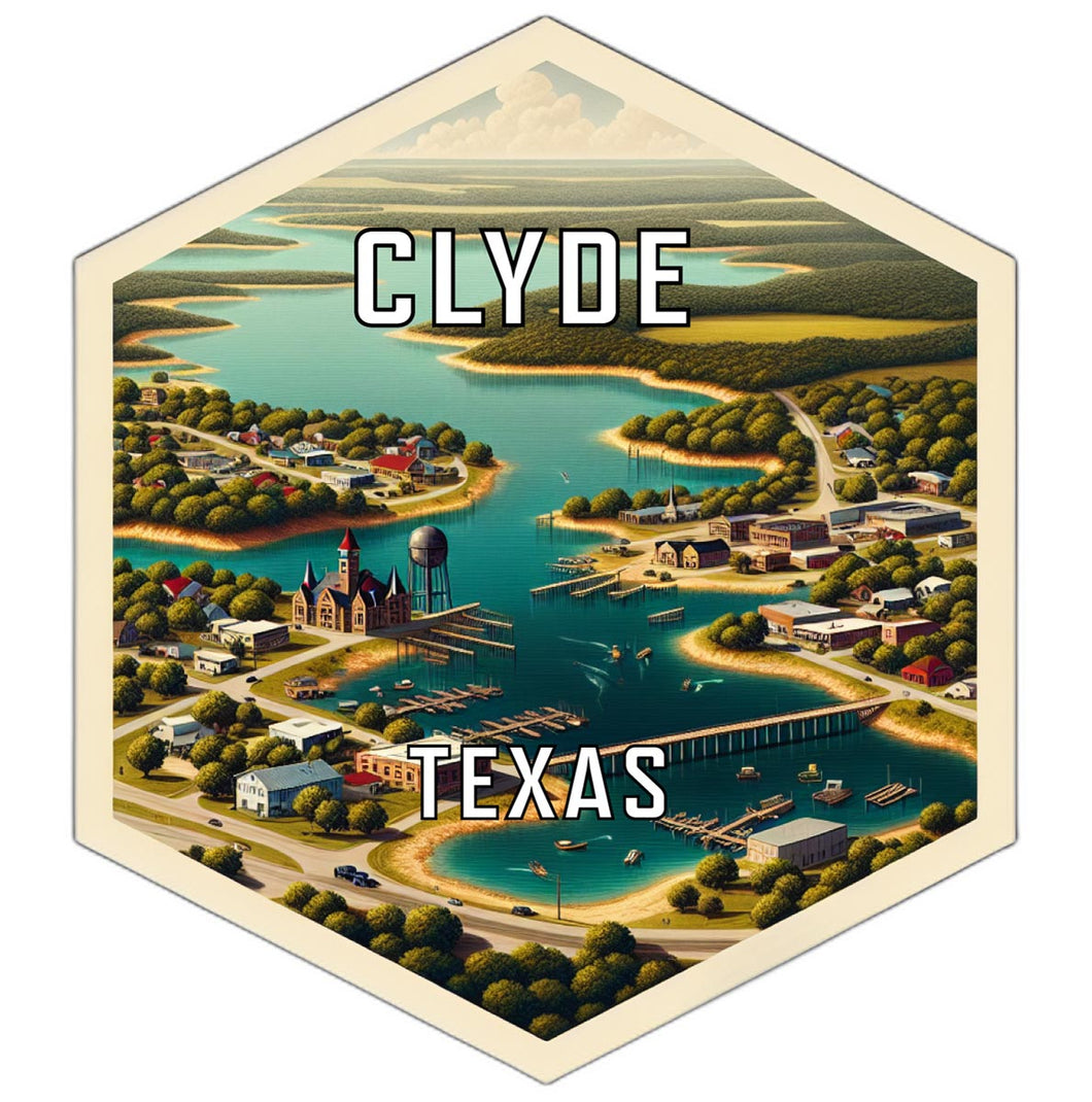 Clyde Texas Souvenir Travel Destination Die Cut Hexagon Fridge Magnet 2-Inch