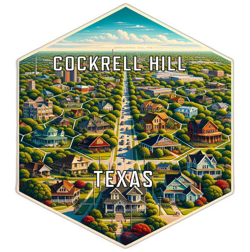 Cockrell Hill Texas Souvenir Travel Destination Die Cut Hexagon Fridge Magnet 6-Inch