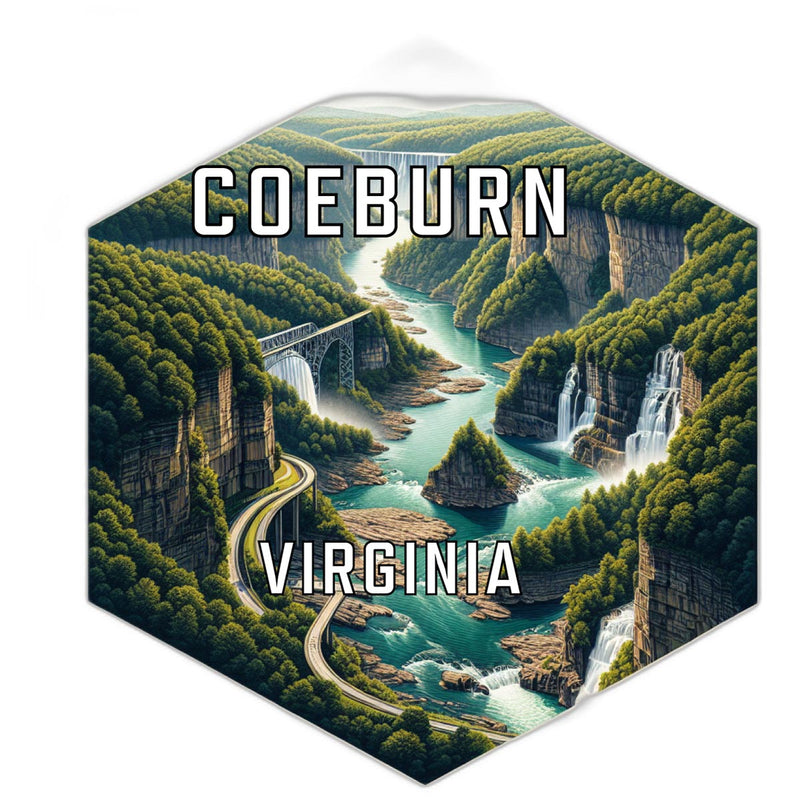 Coeburn Virginia Souvenir Travel Destination Die Cut Hexagon Fridge Magnet 2-Inch