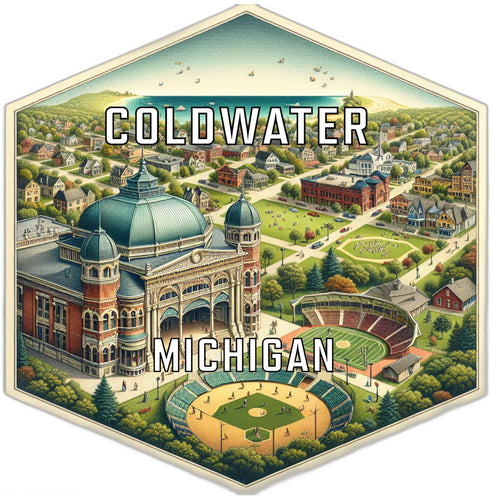 Coldwater Michigan Travel Destination Souvenir Vinyl Decal Sticker 6-Inch