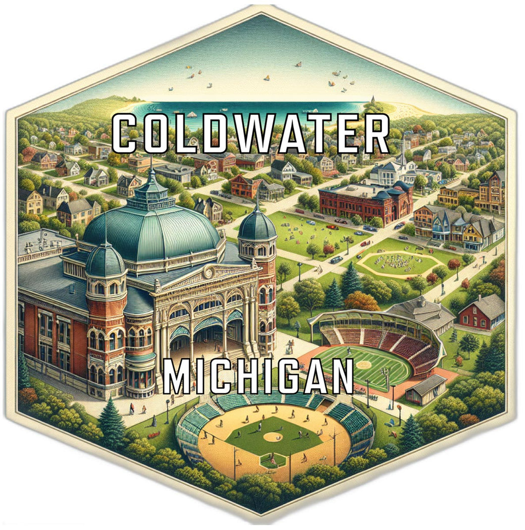 Coldwater Michigan Travel Destination Souvenir Vinyl Decal Sticker 6-Inch