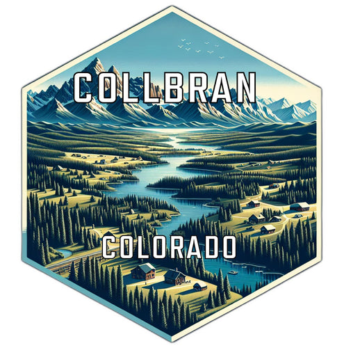 Collbran Colorado Souvenir Travel Destination Die Cut Hexagon Fridge Magnet 2-Inch