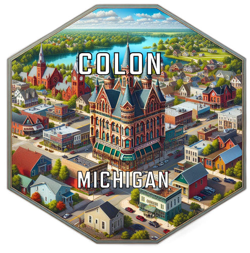 Colon Michigan Travel Destination Souvenir Vinyl Decal Sticker 6-Inch