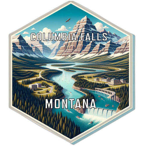 Columbia Falls Montana Travel Destination Souvenir Vinyl Decal Sticker 6-Inch