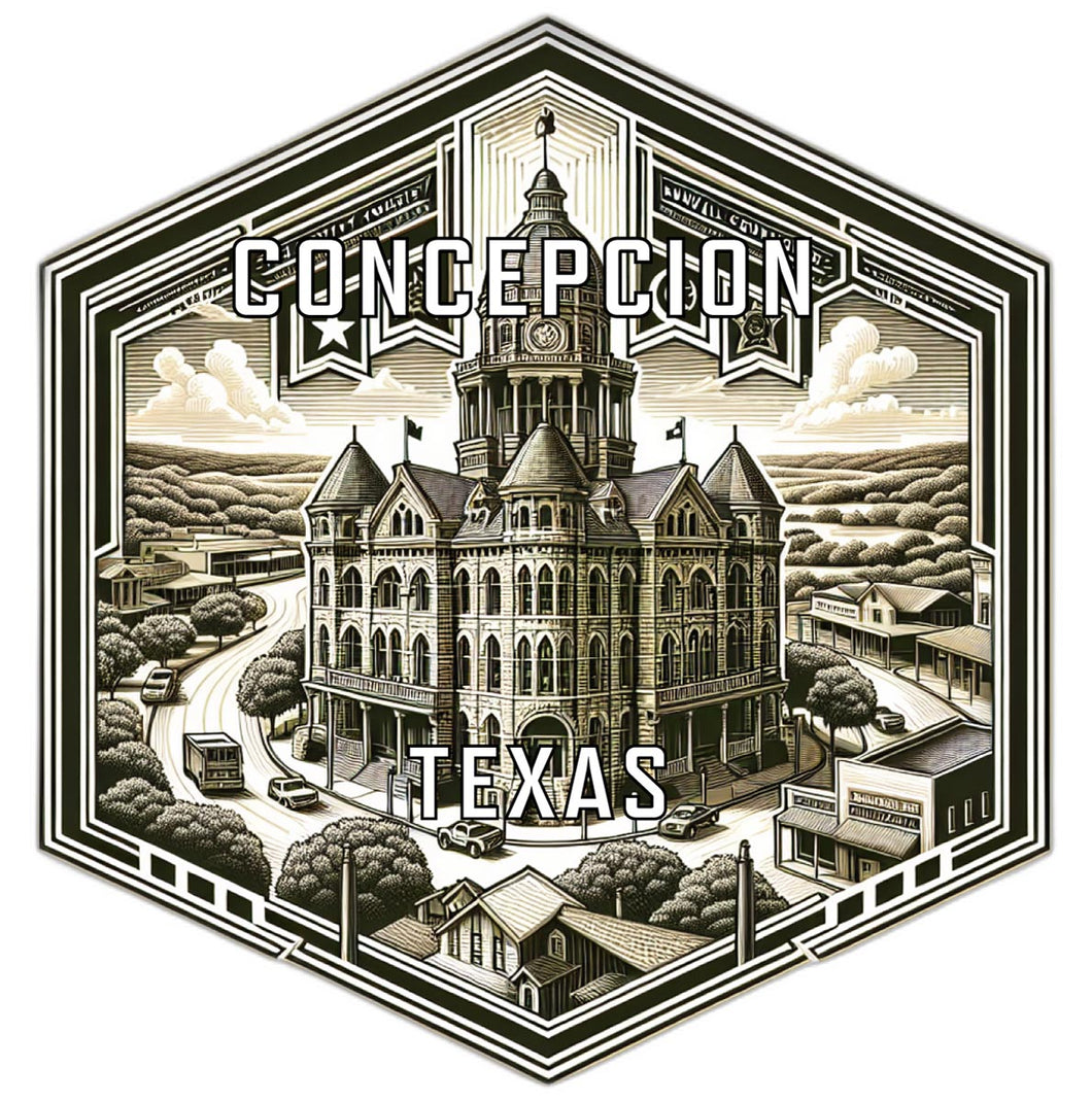Concepcion Texas Souvenir Travel Destination Die Cut Hexagon Fridge Magnet 2-Inch