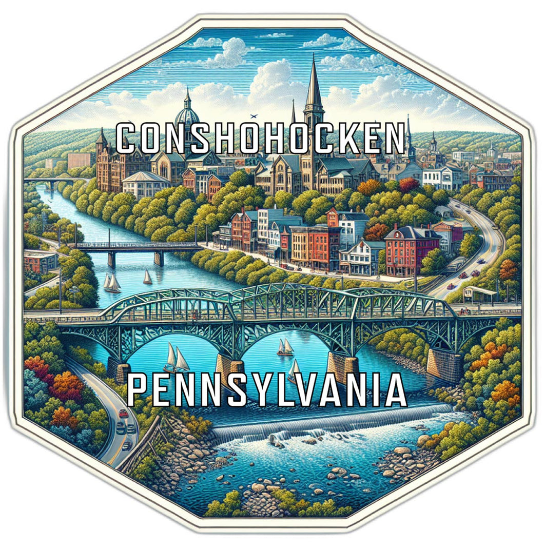 Conshohocken Pennsylvania Travel Destination Souvenir Vinyl Decal Sticker 2-Inch