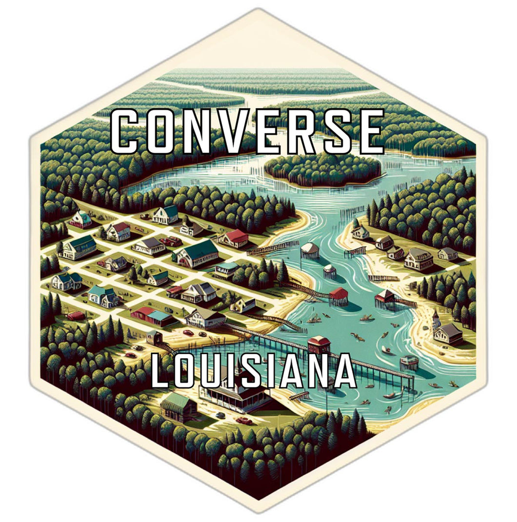 Converse Louisiana Souvenir Travel Destination Die Cut Hexagon Fridge Magnet 2-Inch