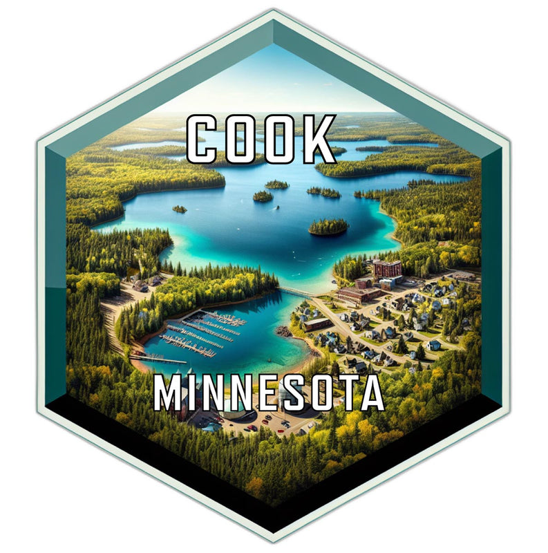 Cook Minnesota Souvenir Travel Destination Die Cut Hexagon Fridge Magnet 2-Inch
