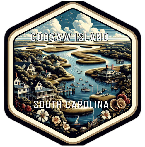 Coosaw Island South Carolina Travel Destination Souvenir Vinyl Decal Sticker 6-Inch