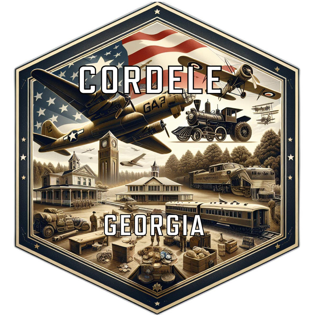 Cordele Georgia Souvenir Travel Destination Die Cut Hexagon Fridge Magnet 2-Inch