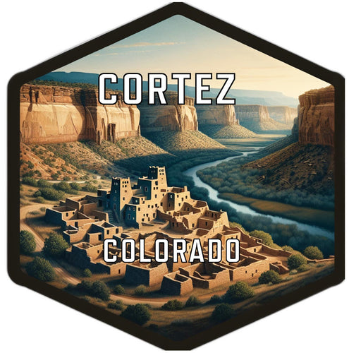 Cortez Colorado Souvenir Travel Destination Die Cut Hexagon Fridge Magnet 6-Inch