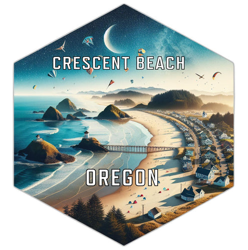Crescent Beach Oregon Travel Destination Souvenir Vinyl Decal Sticker 4-Inch