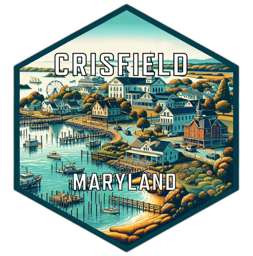 Crisfield Maryland Souvenir Travel Destination Die Cut Hexagon Fridge Magnet 2-Inch