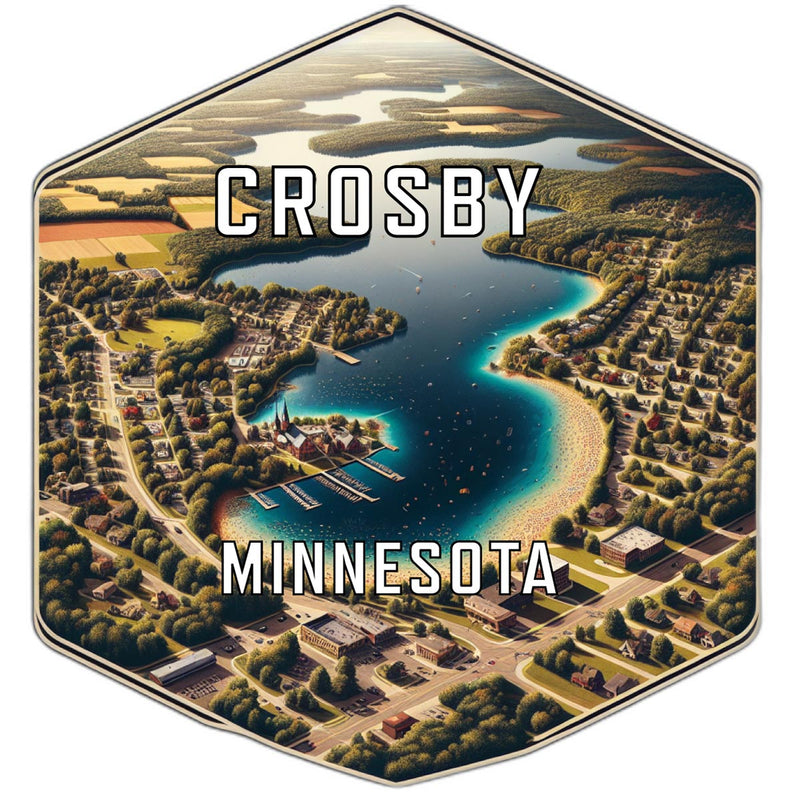 Crosby Minnesota Souvenir Travel Destination Die Cut Hexagon Fridge Magnet 2-Inch