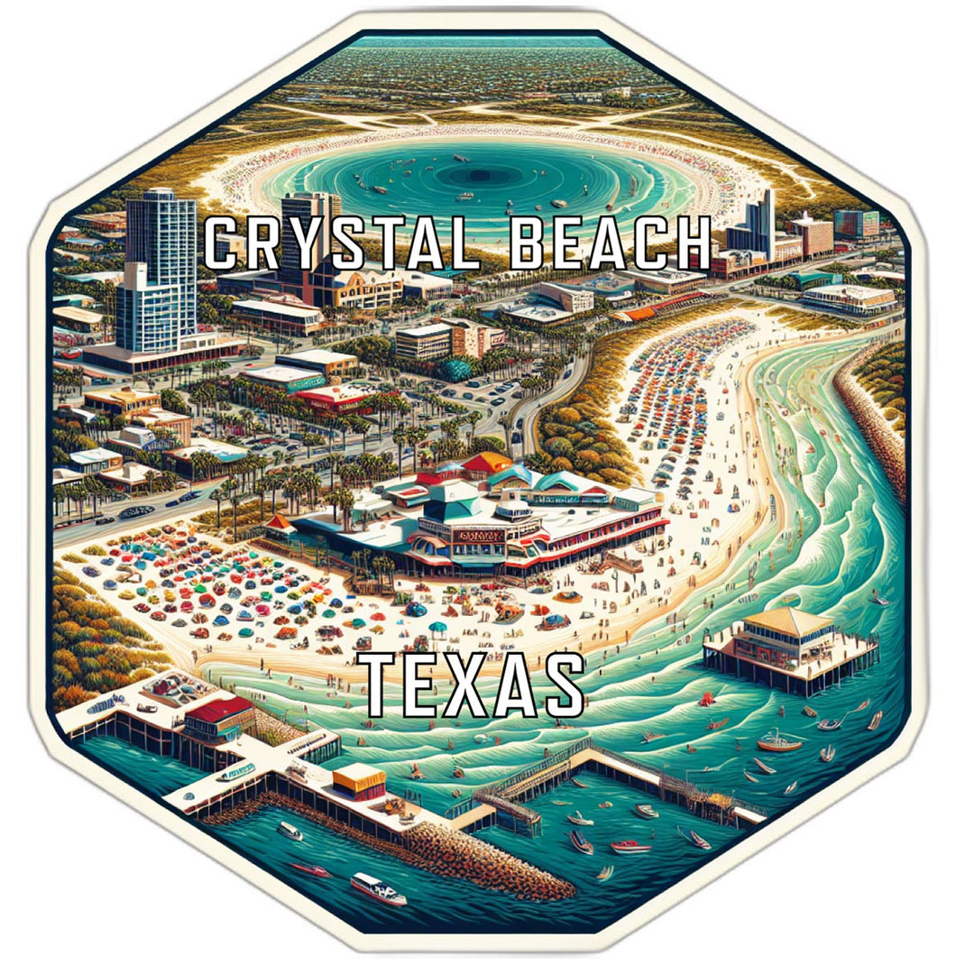 Crystal Beach Texas Travel Destination Souvenir Vinyl Decal Sticker 2-Inch