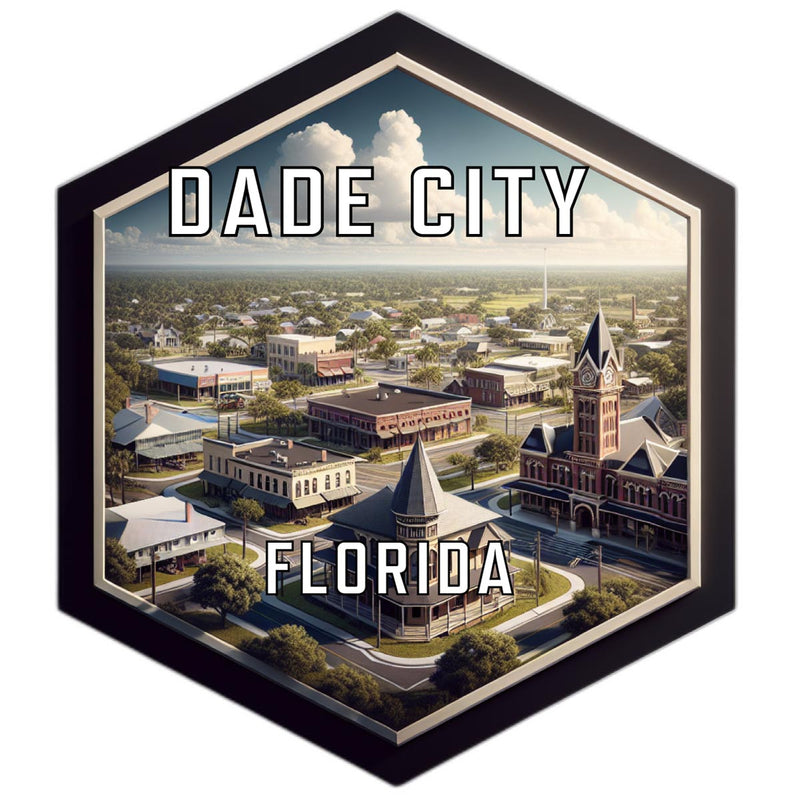 Dade City Florida Souvenir Travel Destination Die Cut Hexagon Fridge Magnet 2-Inch