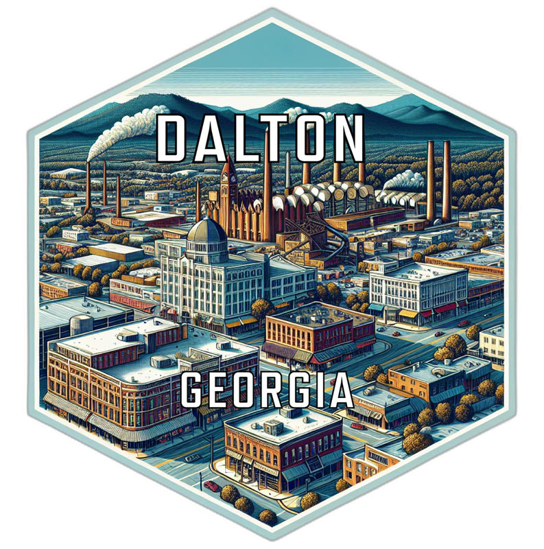 Dalton Georgia Souvenir Travel Destination Die Cut Hexagon Fridge Magnet 2-Inch
