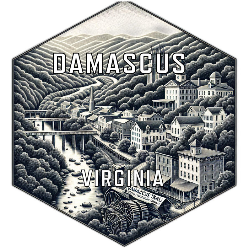 Damascus Virginia Travel Destination Souvenir Vinyl Decal Sticker 4-Inch