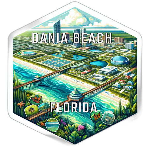 Dania Beach Florida Travel Destination Souvenir Vinyl Decal Sticker 6-Inch
