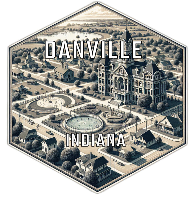 Danville Indiana Travel Destination Souvenir Vinyl Decal Sticker 4-Inch