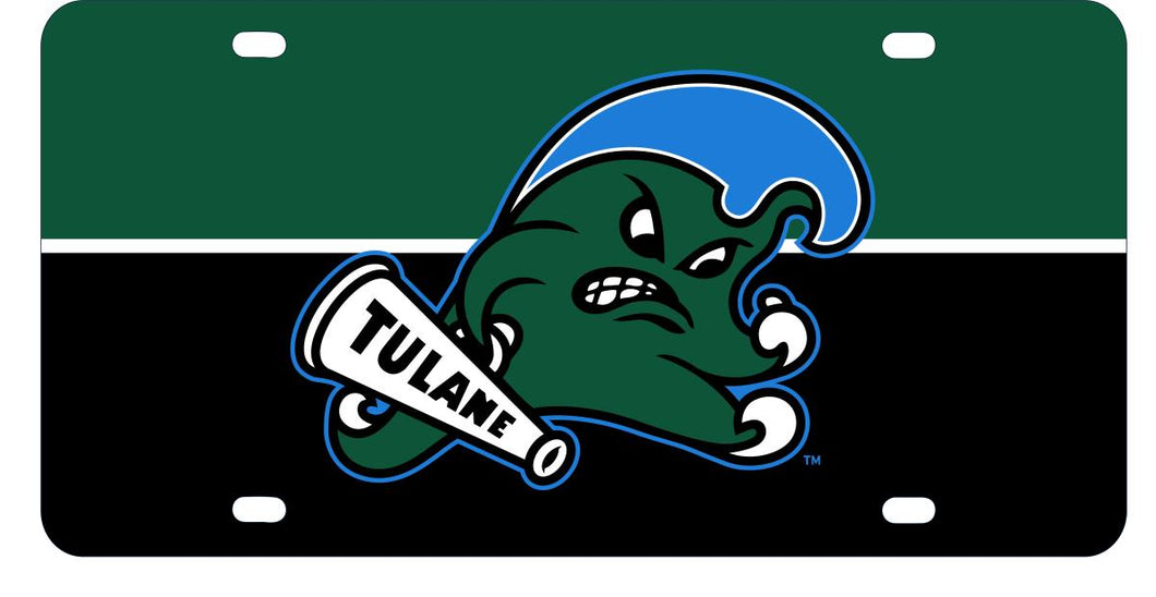 NCAA Tulane University Green Wave Metal License Plate - Lightweight, Sturdy & Versatile