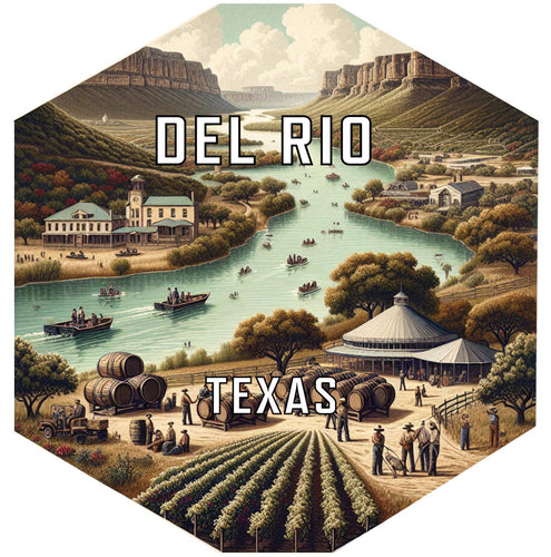 Del Rio Texas Souvenir Travel Destination Die Cut Hexagon Fridge Magnet 4-Inch