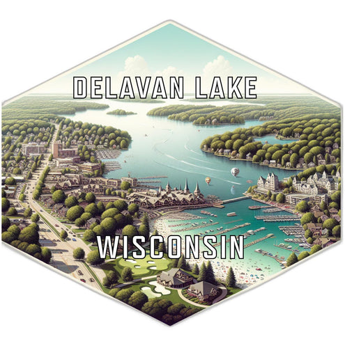 Delavan Lake Wisconsin Travel Destination Souvenir Vinyl Decal Sticker 6-Inch