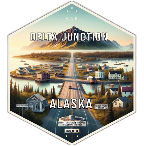 Delta Junction Alaska Travel Destination Souvenir Vinyl Decal Sticker 2-Inch