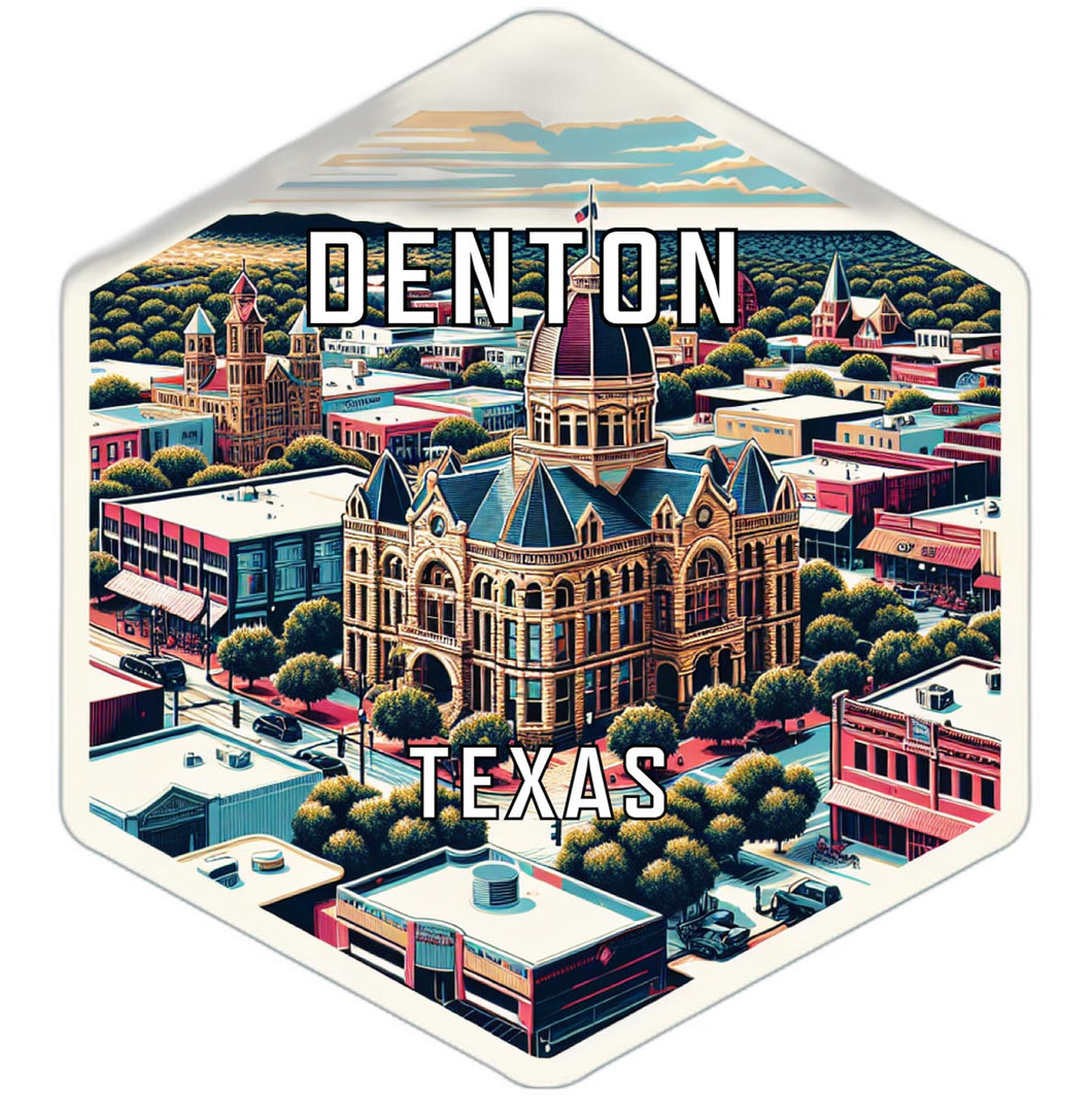Denton Texas Travel Destination Souvenir Vinyl Decal Sticker 2-Inch