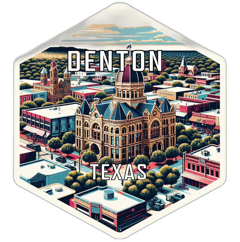 Denton Texas Travel Destination Souvenir Vinyl Decal Sticker 2-Inch