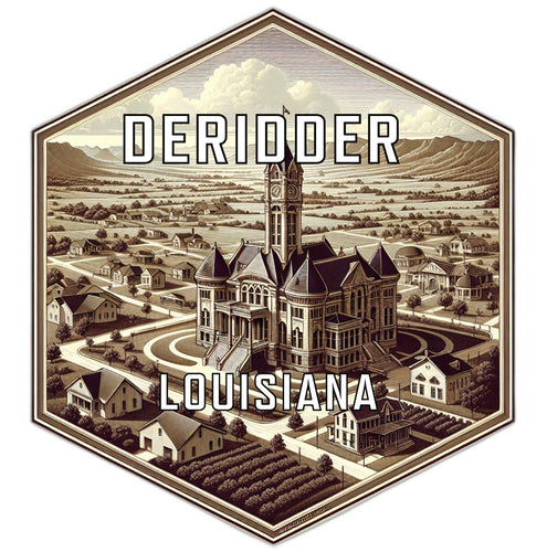 Deridder Louisiana Souvenir Travel Destination Die Cut Hexagon Fridge Magnet 2-Inch