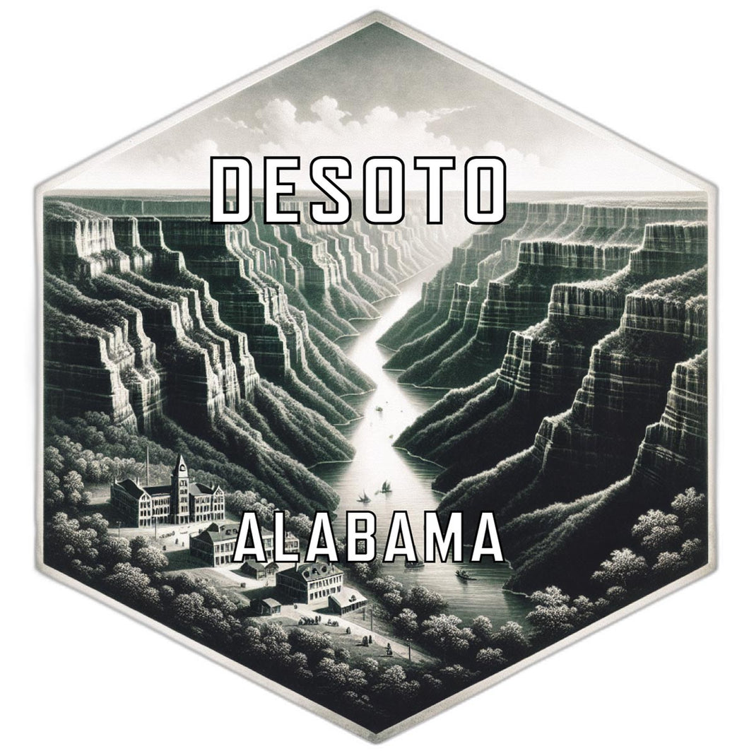 Desoto Alabama Souvenir Travel Destination Die Cut Hexagon Fridge Magnet 6-Inch